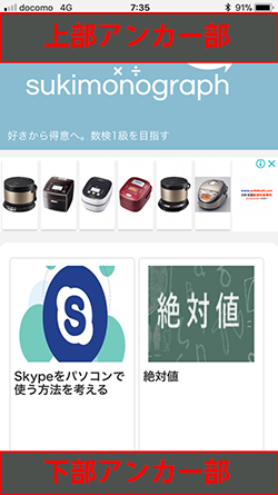 上部広告 下部 上部アンカー広告 全画面広告を消す方法 Google Adsense 数学を極めるsukimonograph